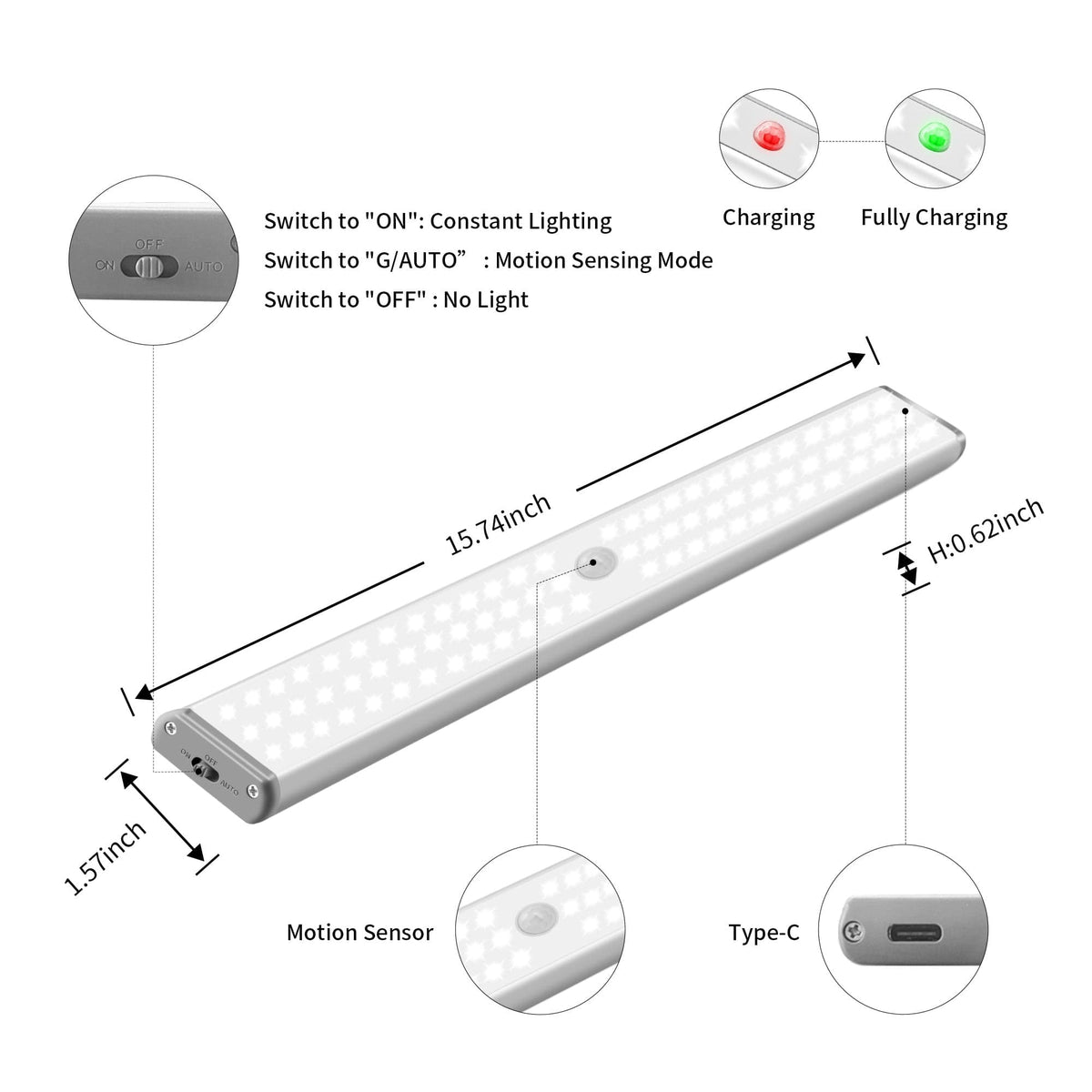 LEPOTEC 78 LED Wireless Motion Sensor Under Cabinet Light - product in use