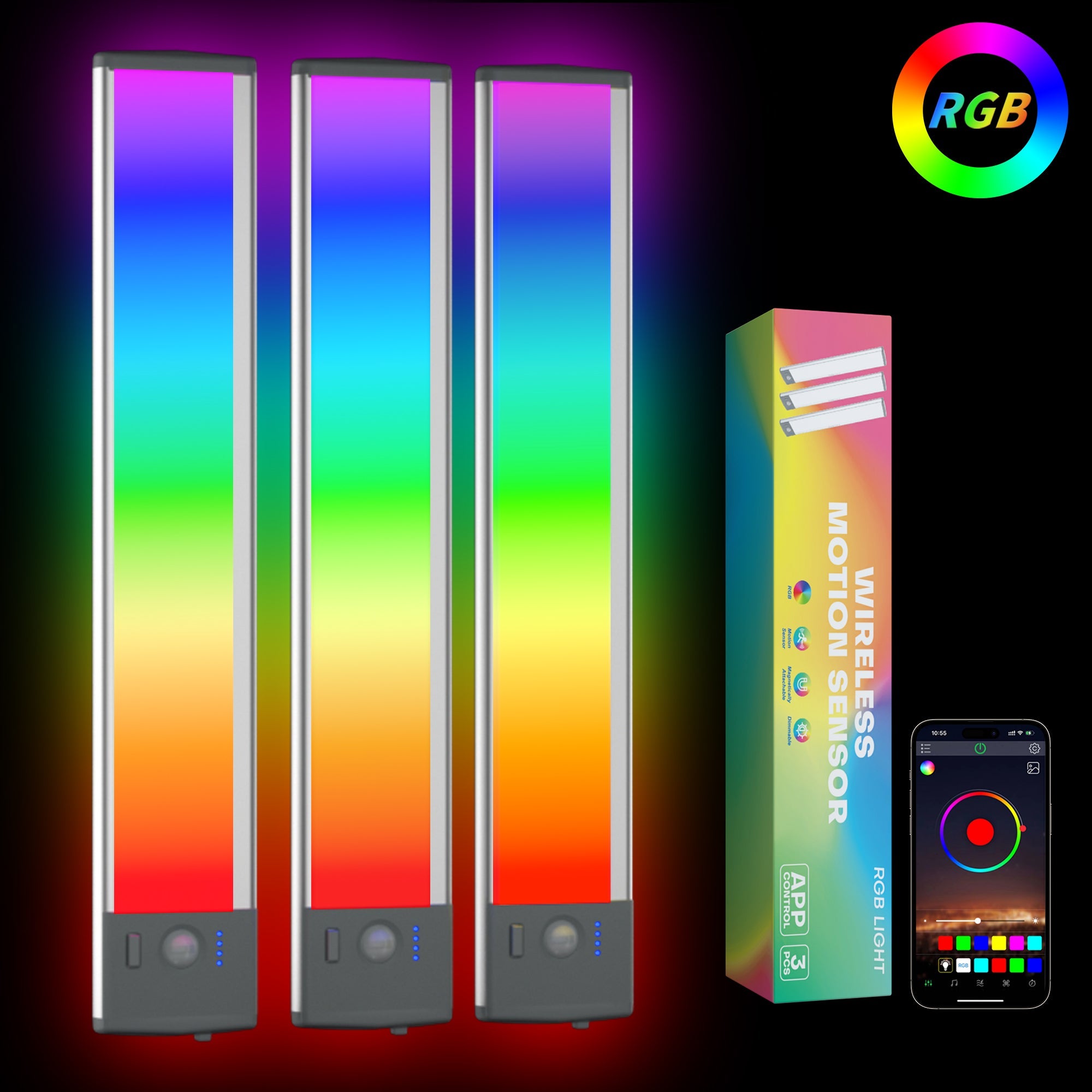 Lepotec RGB Under Cabinet Lighting – USB Rechargeable – LEPOTEC SHOP