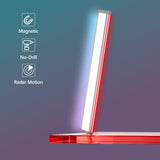 Radar Motion Sensor Under Cabinet Light, Rechargeable Magnetic LED Closet Light with Dual‑Light Source & RGB Ambient Light, 3‑Color‑Temp, Drill‑Free Wireless Light for Cabinet, Stair, Wardrobe, Display Shelf LEPOTEC SHOP