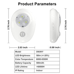 LED Smart Rechargeable Night Light with Motion Sensor and Adjustable Modes Warm White Color