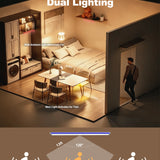 Radar Sensor Dual-Sided LED Cabinet Light, USB-C Rechargeable Under Shelf Lamp with 3-Color White Light & RGB Ambient Light, Magnetic No Drill Display Light for Wine Cabinet, Closet, RV & Gaming Room LEPOTEC SHOP