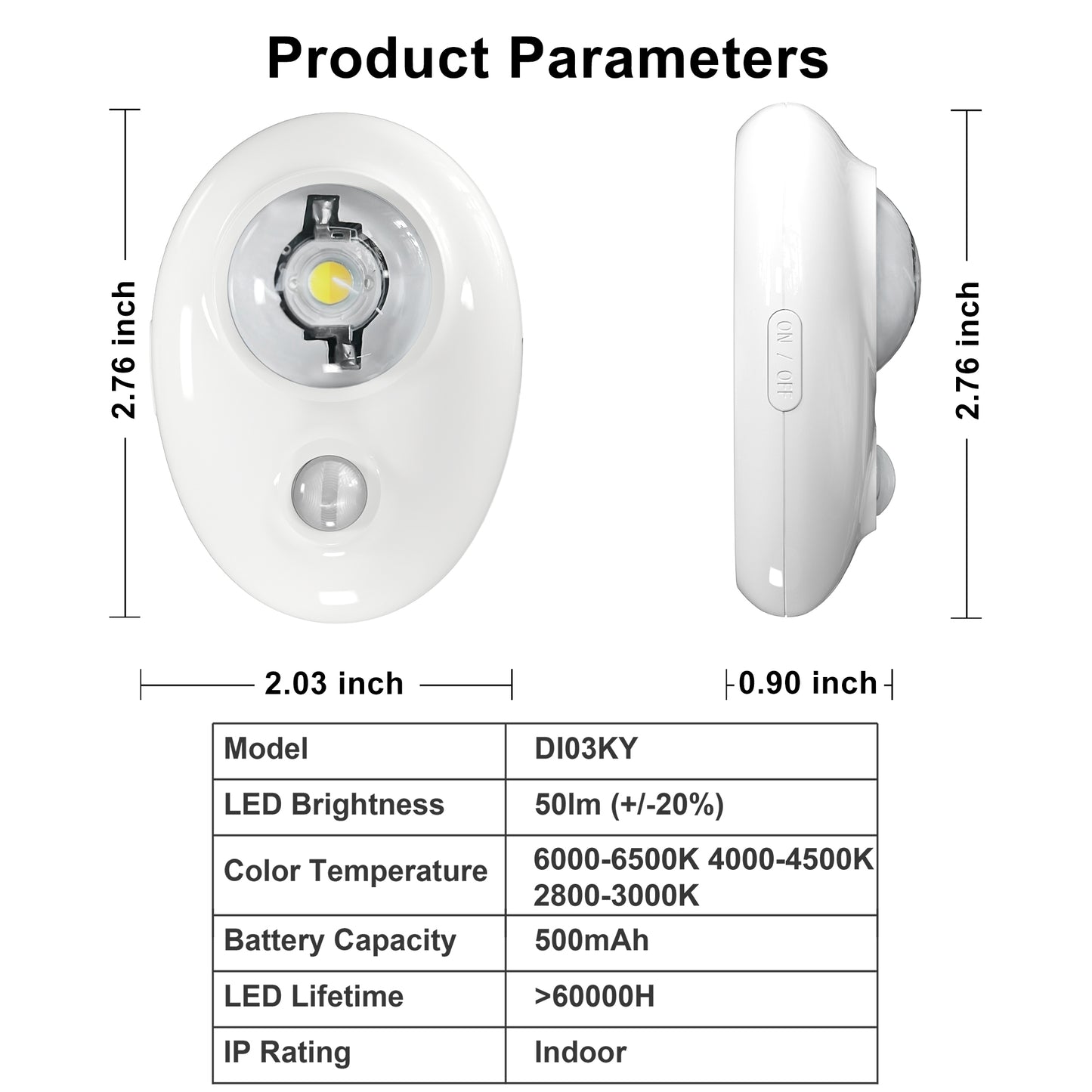 LED Smart Night Light with Motion Detection and Adjustable Lighting Modes  Warm and White Color