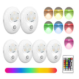 Pebble-Shaped Rechargeable RGB Night Light with Motion Sensor & Remote, 500mAh Battery, Single-Button Control, 120° 3-5m Detection, Magnetic Installation LEPOTEC SHOP