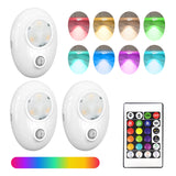 Pebble-Shaped Rechargeable RGB Night Light with Motion Sensor & Remote, 500mAh Battery, Single-Button Control, 120° 3-5m Detection, Magnetic Installation LEPOTEC SHOP