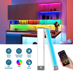 Lepotec 45 RGB Rechargeable Under Cabinet Motion Sensor Lights With APP Control