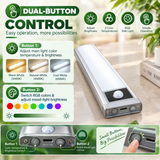 PIR Motion Sensor Under Cabinet Light, Dual‑Channel LED Closet Light with Main Lighting & RGB Ambient Light, 3 Color Temperatures Dimmable Rechargeable Wireless Magnetic Stick‑on Light for Kitchen, Wardrobe, Display Cabinet, Staircase LEPOTEC SHOP