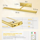 Gold Picture Light，Wireless Wall Decor Motion Sensor Lights，Art Display Light for Picture Artworking Frame Portrait，Living Room, Hallway LEPOTEC SHOP