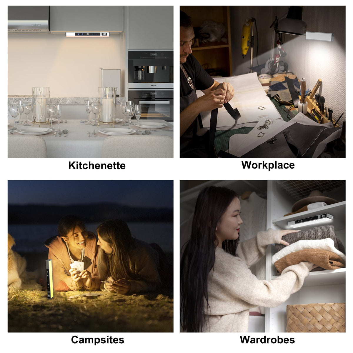 LEPOTEC 68 LED Under Cabinet Light, Lighting with Battery Indicator ,Closet Lights for Kitchen, Closet, and Home LEPOTEC