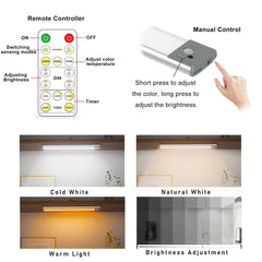 Lepotec 48 LED Rechargaeble Under Cabinet Light With Remote Control