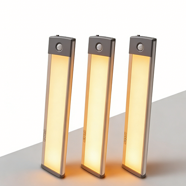 30-LED Motion Sensor Cabinet Light,Magnetic Motion Activated Under Counter Closet Lighting, Wireless USB Rechargeable Kitchen Cupboard Night Lights,Motion Activated Light Bar-3Pack LEPOTEC