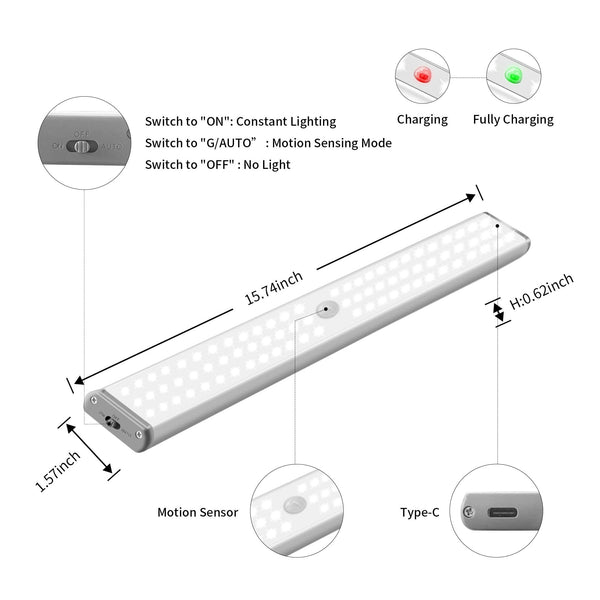 LEPOTEC 78 LED Wireless Motion Sensor Under Cabinet Light - product in use