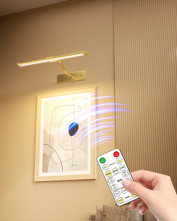 Gold Picture Light，Wireless Wall Decor Motion Sensor Lights，Art Display Light for Picture Artworking Frame Portrait，Living Room, Hallway LEPOTEC SHOP