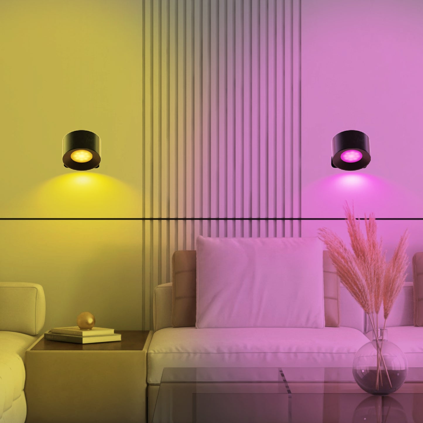 High Quality RGB Wall Mounted Lamp 2 Set Battery Operated