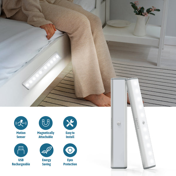 LEPOTEC 10 LED Motion Sensor Under Cabinet Light - main product image