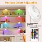 Rechargeable RGB Motion-Activated Night Light (Pebble Design) with Remote, 500mAh Battery, 120° 3-5m Detection, Single-Button Control, Magnetic Installation for Home LEPOTEC SHOP