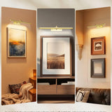 16 Inch Dimmable Picture Light, Gold LED Art Painting Wall Light with Remote Control & Timer, 3 Color Temperatures, Battery Operated Wall Sconce for Framed Pictures (Golden, 16 INCH) LEPOTEC SHOP