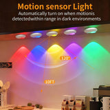 Pebble-Shaped Rechargeable RGB Night Light with Motion Sensor & Remote, 500mAh Battery, Single-Button Control, 120° 3-5m Detection, Magnetic Installation LEPOTEC SHOP