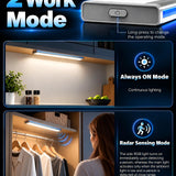 Radar Motion Sensor Under Cabinet Light, USB-C Rechargeable Dual-Sided LED Cabinet Lamp（set of 2） LEPOTEC SHOP