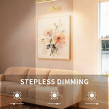 16 Inch Dimmable Picture Light, Gold LED Art Painting Wall Light with Remote Control & Timer, 3 Color Temperatures, Battery Operated Wall Sconce for Framed Pictures (Golden, 16 INCH) LEPOTEC SHOP