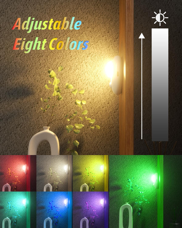 Rechargeable RGB Motion-Activated Night Light (Pebble Design) with Remote, 500mAh Battery, 120° 3-5m Detection, Single-Button Control, Magnetic Installation for Home LEPOTEC SHOP