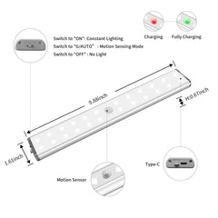 24 RGB LED Colorful Closet Lights Wireless Rechargeable