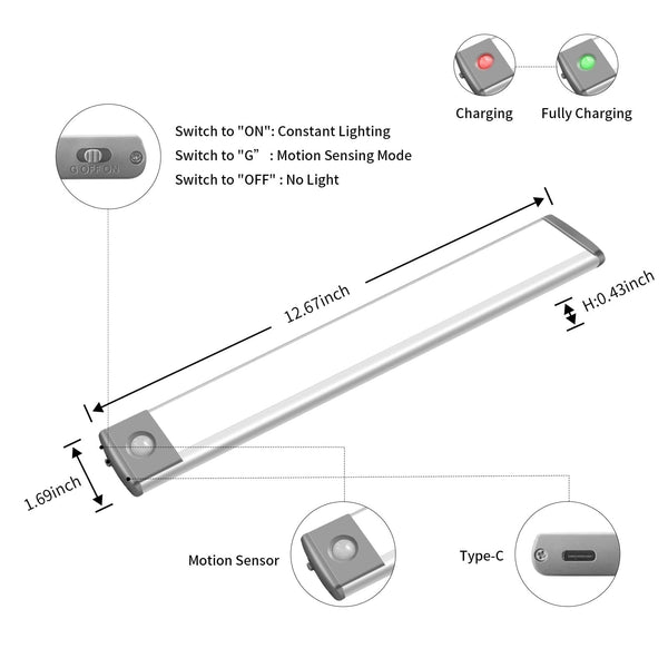 LEPOTEC LED Wireless Under Cabinet Light - installation view