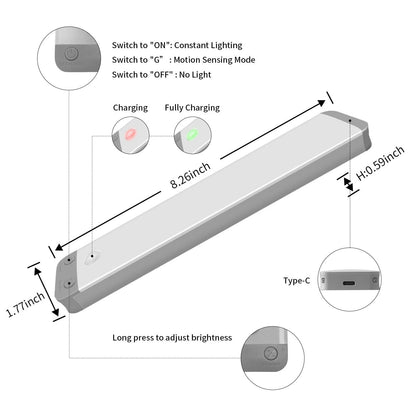 30-T LED Under Cabinet Lights Wireless Rechargeable