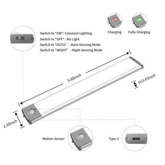 LEPOTEC Wireless Rechargeable Motion Sensor Cabinet Lights 40-LED