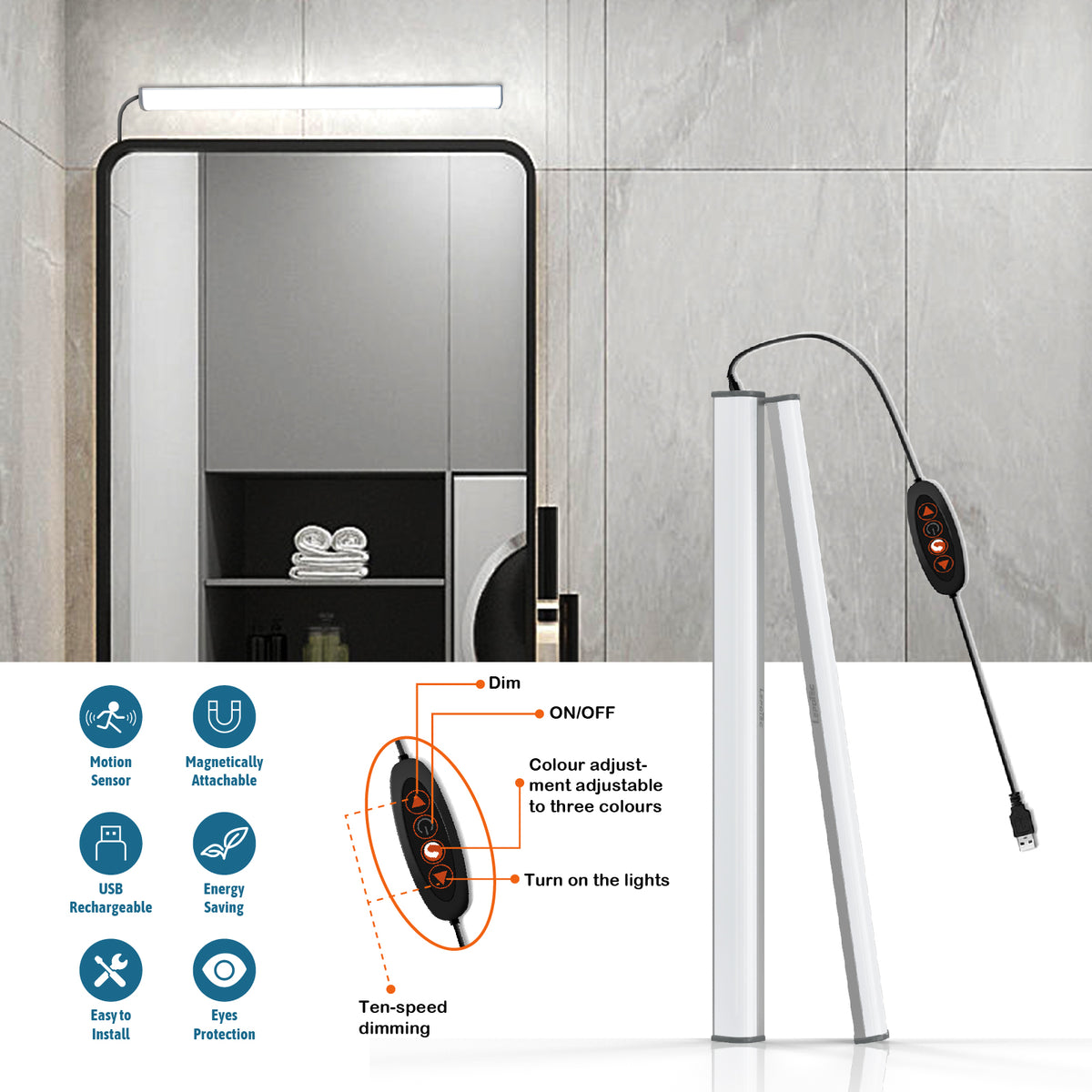 LEPOTEC 64 LED Under Cabinet Light - main product image