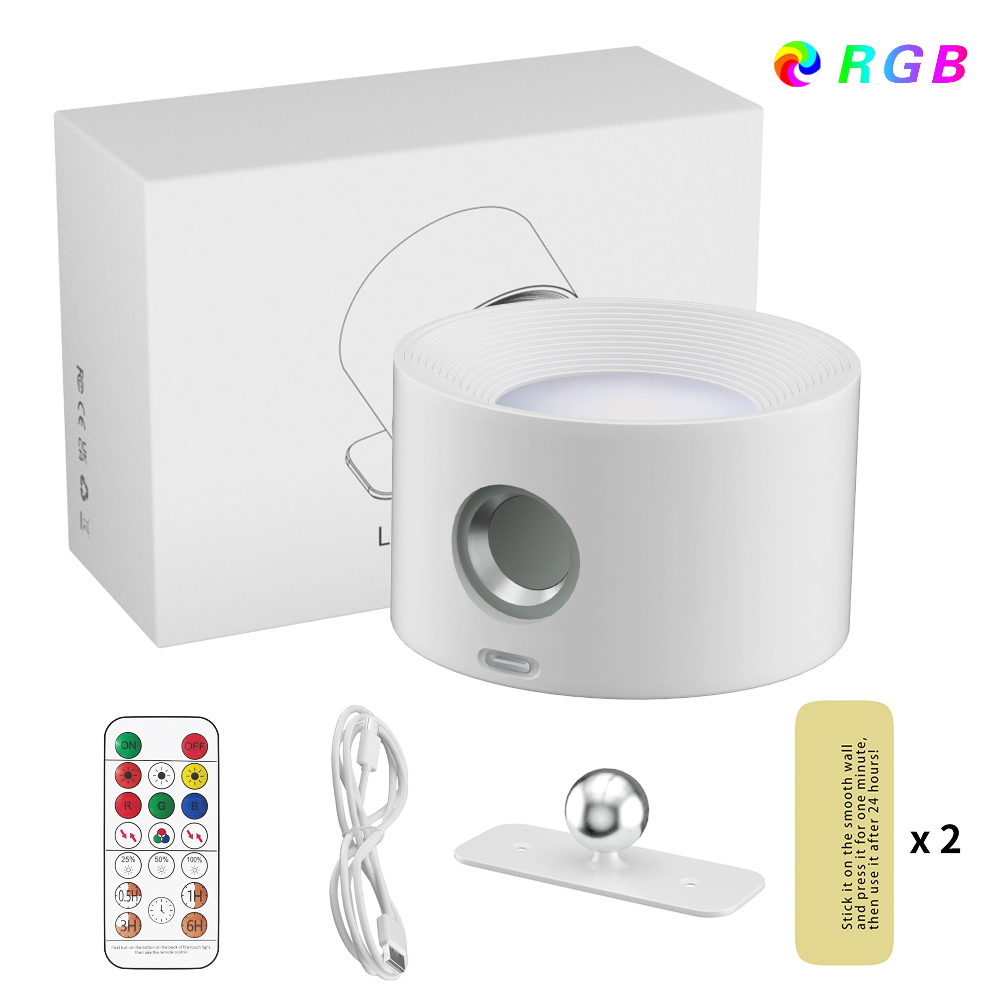 rgb battery operated wall lamp with remote control